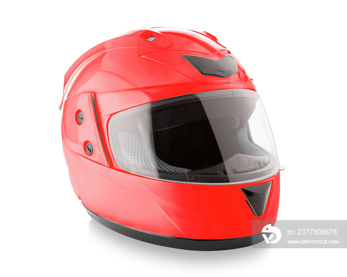 Motorcycle helmet over isolate on white with clipping path.