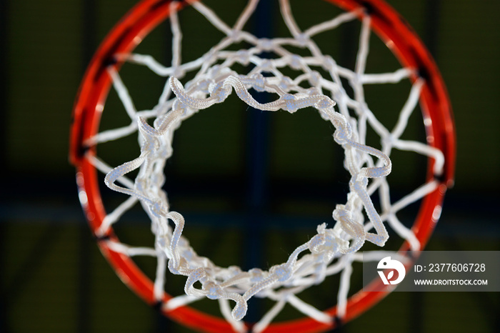 Basketball hoop and net closeup