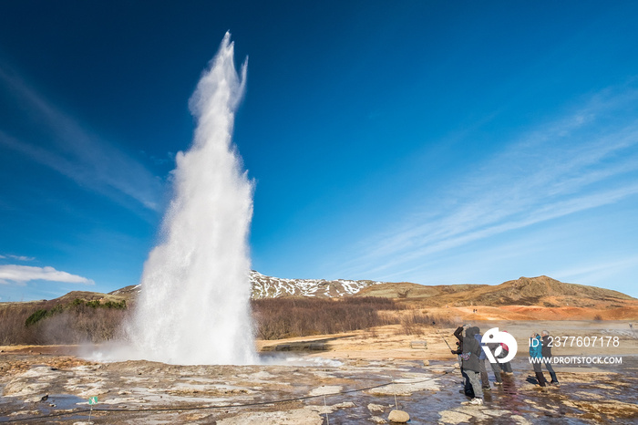 Strokkur geysir eruption, Golden Circle, Iceland