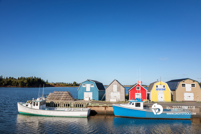 Lobster barns and boats of Prince Edward Island