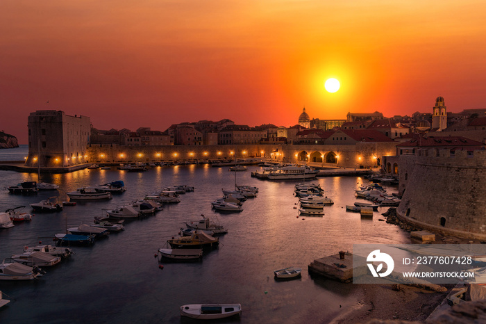 Dubrovnik on a sunset time. Croatia.