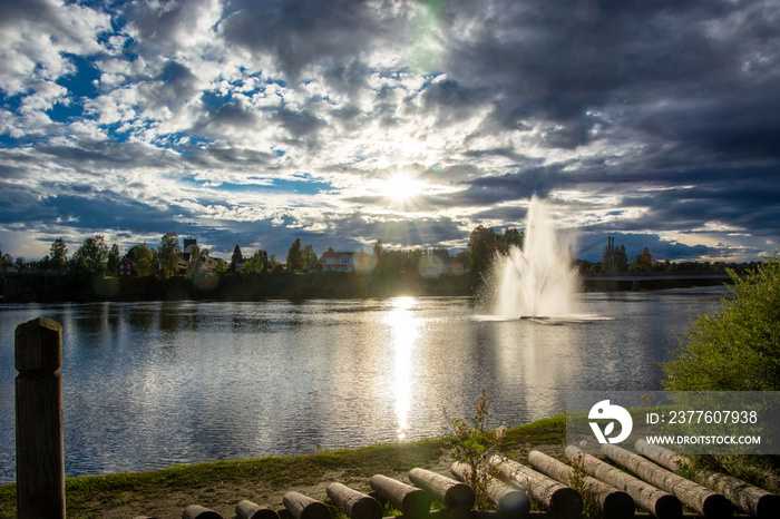 Elverum am Fluss Glomma in Norgwegen / Skandinavien