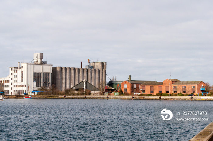 industrial area at Nakskov harbor in Denmark