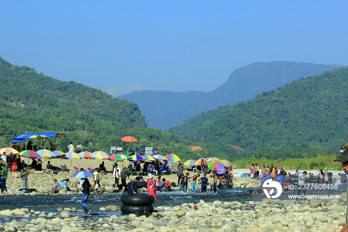 Beautiful Tourist place at Bholaganj sylhet in Bangladesh. Natual Scenery.