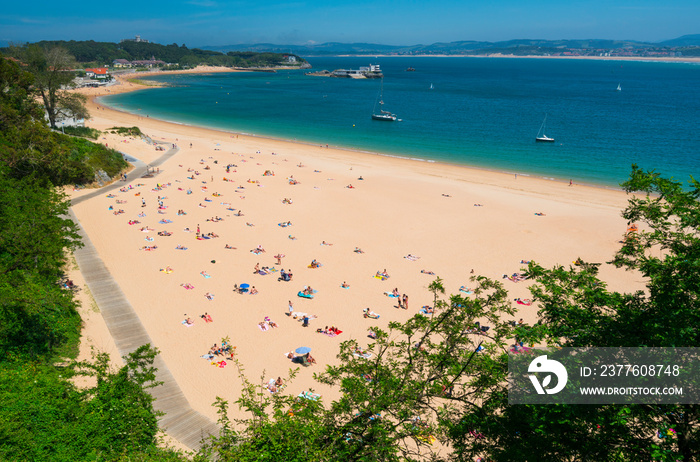 La Magdalena Beach, Los Peligros Beach, Santander Bay, Santander, Cantabria, Spain, Europe