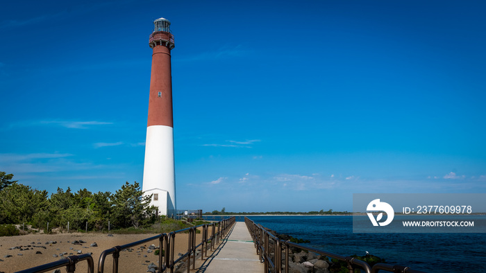 The Barnegat lighthouse on a sunny spring day