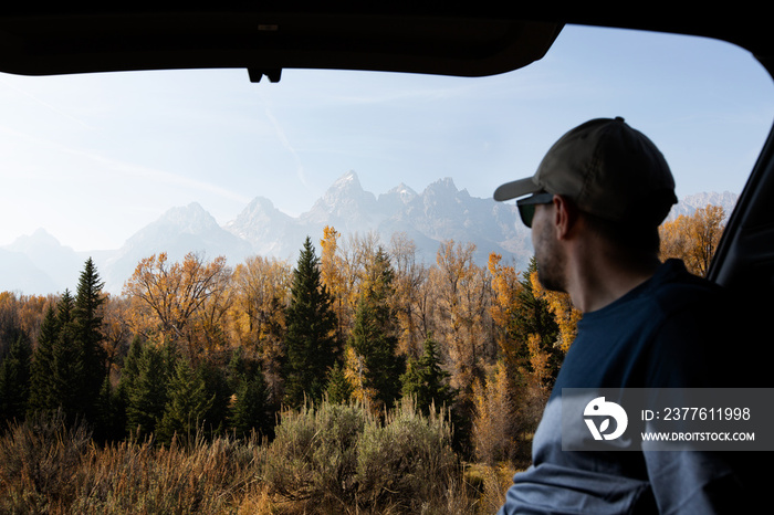 enjoying the view of grand tetons