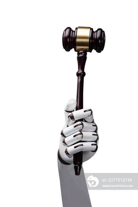 Robot’s Hand Holding Gavel