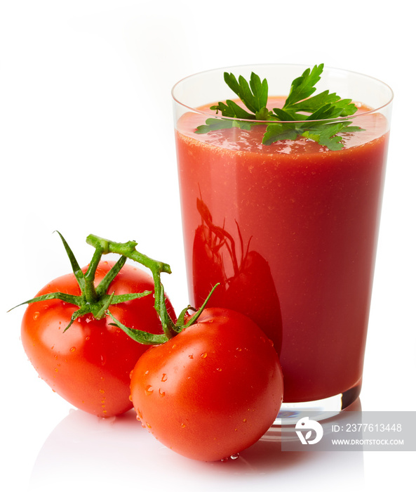Glass of fresh tomato juice