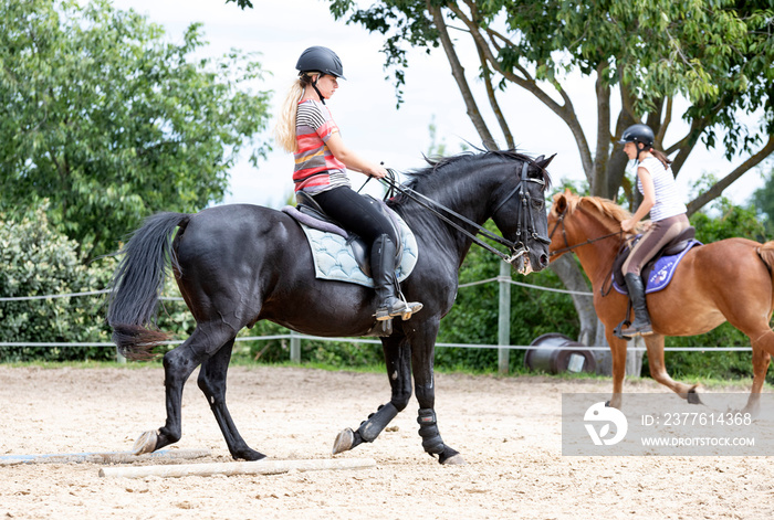 riding girl and horse