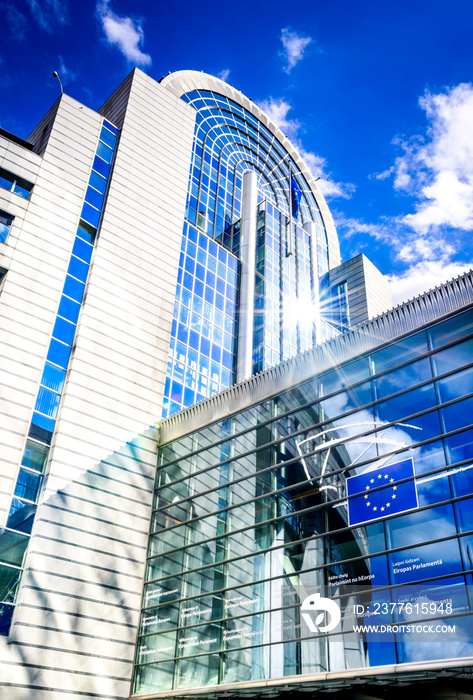 European Parliament building in Bruxelles, Belgium