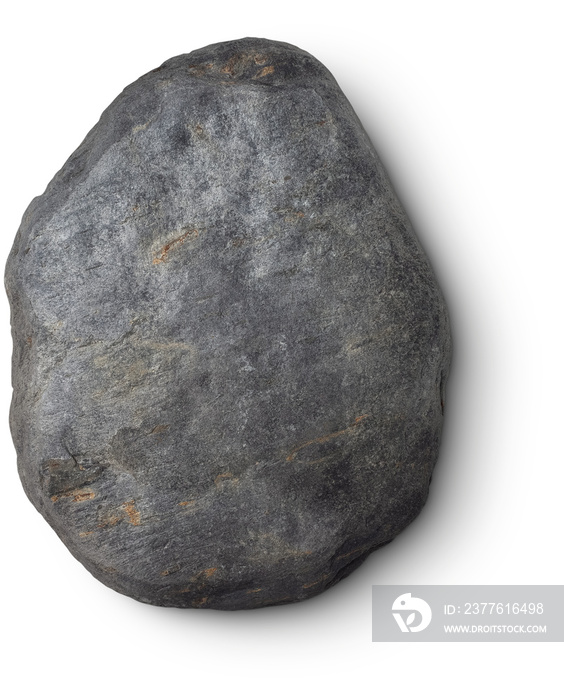 grey stone with shadow isolated on transparent background