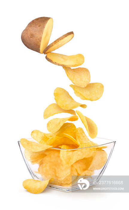 Potato chips 5 on a white background