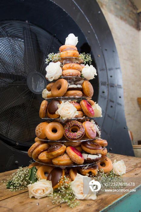 Donut wedding cake