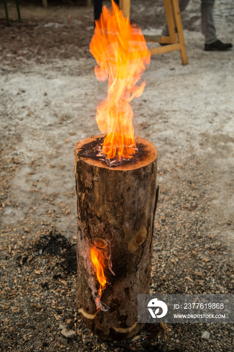 Schwedenfeuer Holzfackel