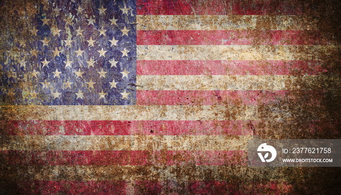 Old grunge USA flag