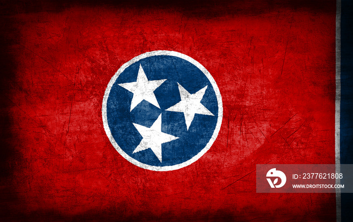 Tennessee flag with grunge metal texture