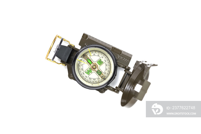 Army compass on white background