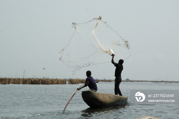 Benin, imbarcazione sul Lago Nokoué