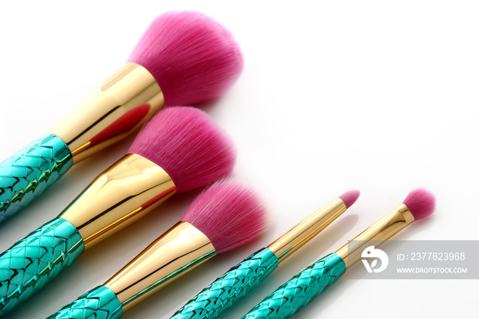 Make up brushes in white background