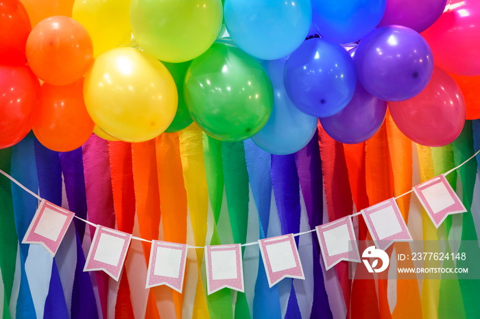 Celebration template - multicolored event background with balloons and place for your text.