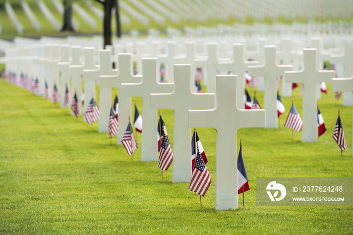 memorial day at the American cemetery in France