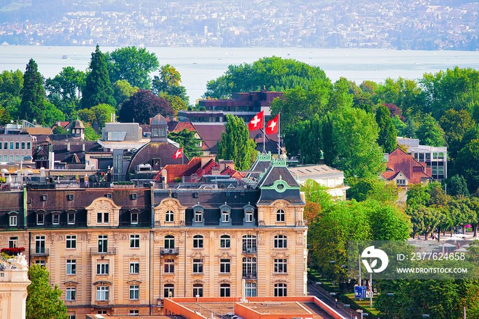 Rooftops on Zurich city center Europe