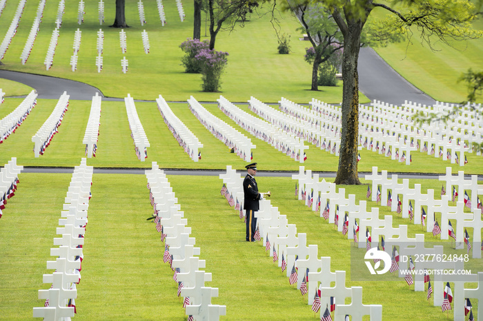 memorial day at the American cemetery in France