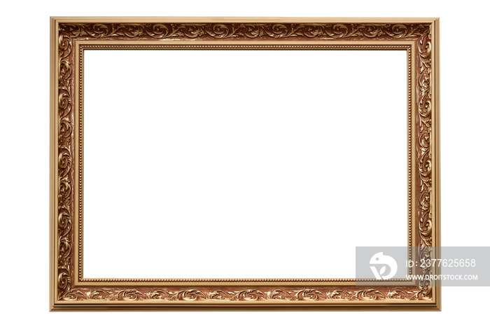 Template for your project - luxury golden classic painting frame isolated on a white background (high details)