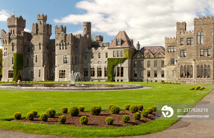 Medieval Ashford castle and gardens - Co. Mayo - Ireland