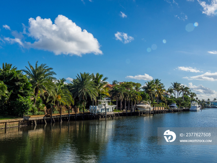 Waterfront neighbourhood in South Florida