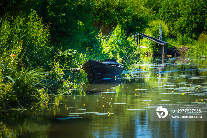 Marais Audomarois dans le Pas de Calais, en France