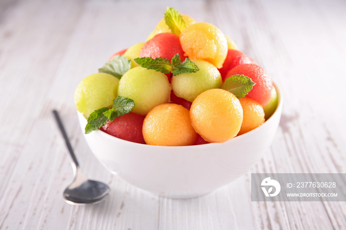 melon and watermelon ball salad