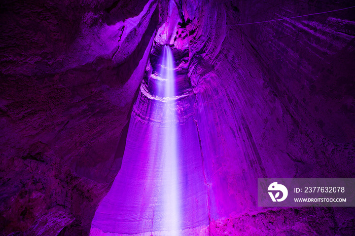 Ruby Falls. Waterfall in cave. Tennessee. USA.