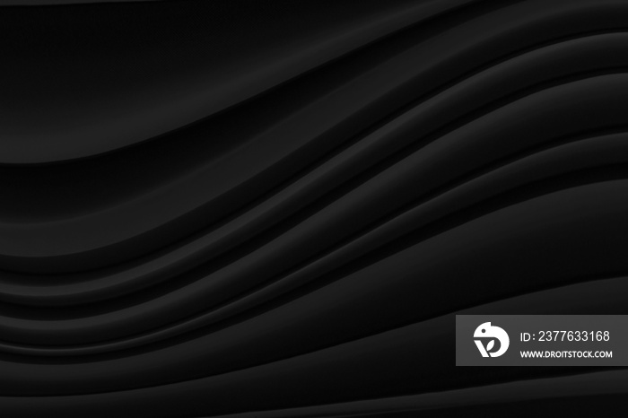 Abstract Black Color Fabric Flowing Effect For Background.