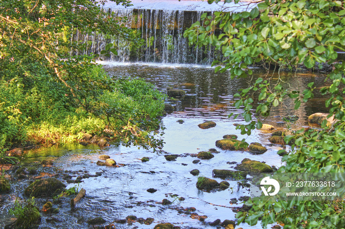 The view of a waterfall in Västerås city