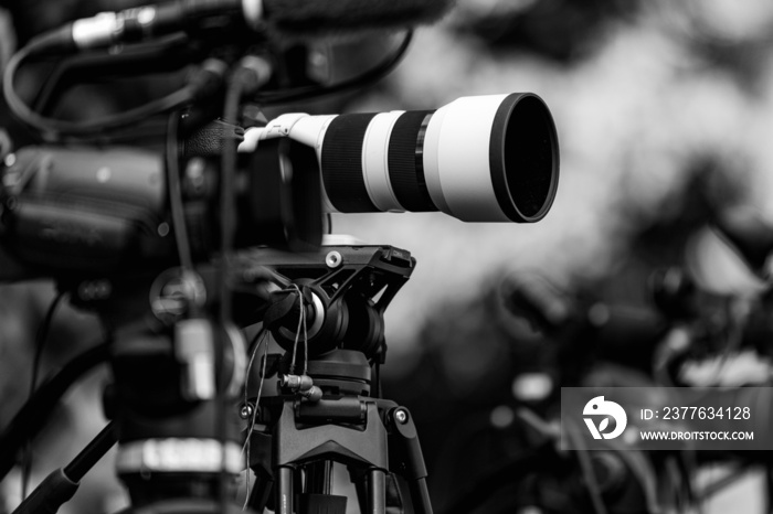 Group of Cameras at an Outdoor Event