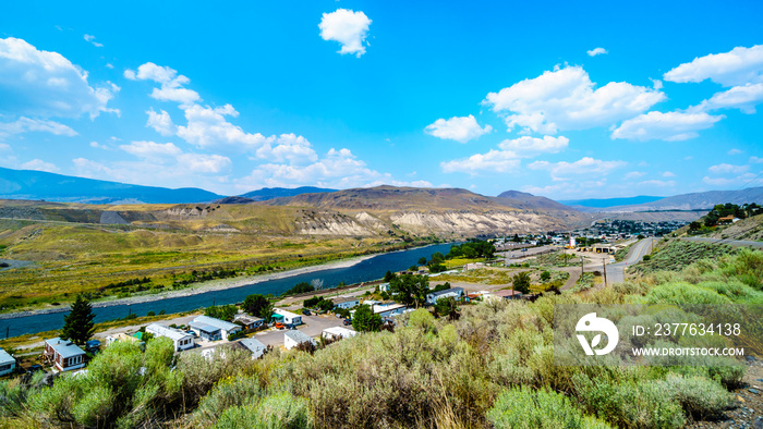 View of the Thompson River and the town of Ashcroft in the Okanagen region of British Columbia, Canada