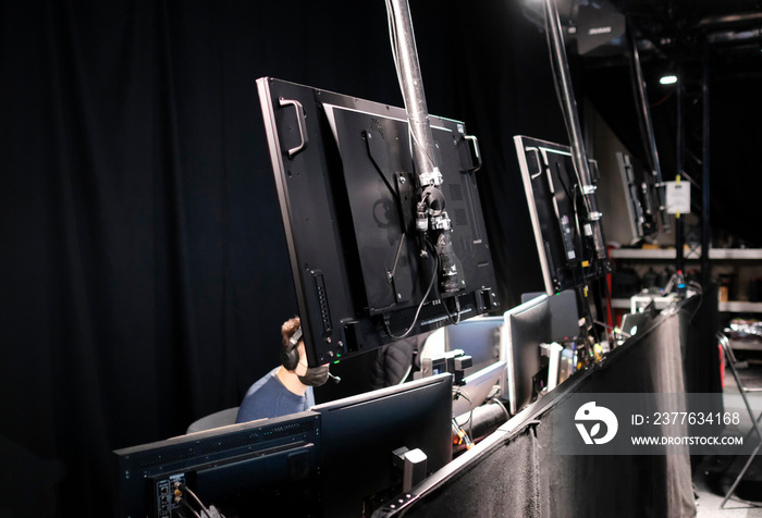 Backstage at a TV or live streaming production