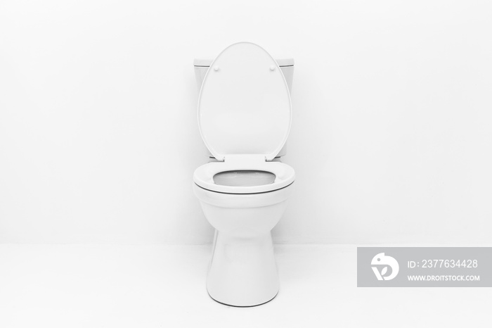 White toilet bowl in a bathroom