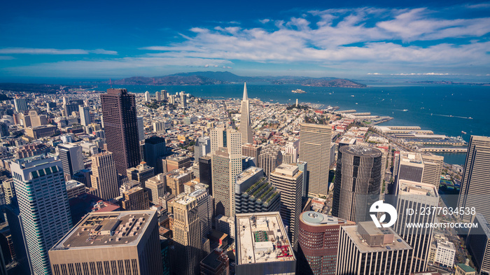 Aerial cityscape view of San Francisco