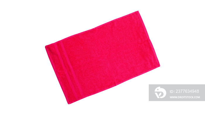 red towel isolated on white, object on white - towel close up, towel isolated on white background