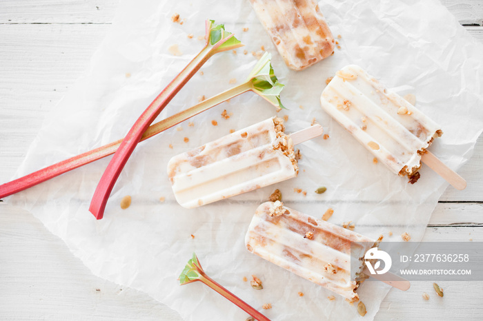 Rhubarb popsicles