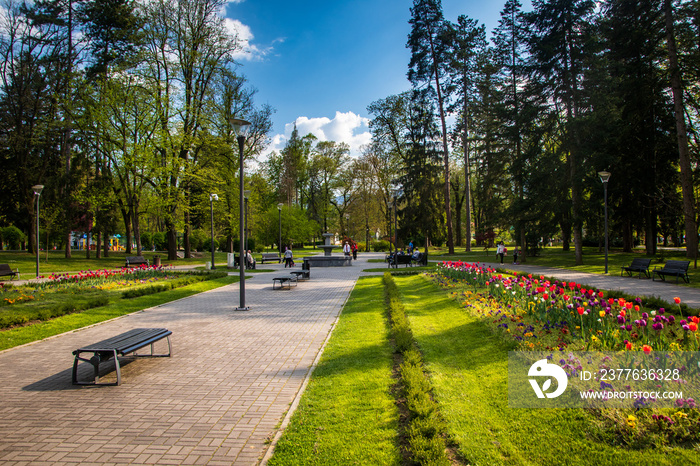 Public SPA in public park in Vrnjacka Banja, Serbia