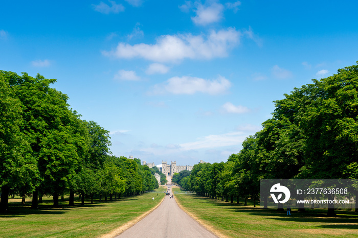 Long walk in Windsor castle, uk, london in summer