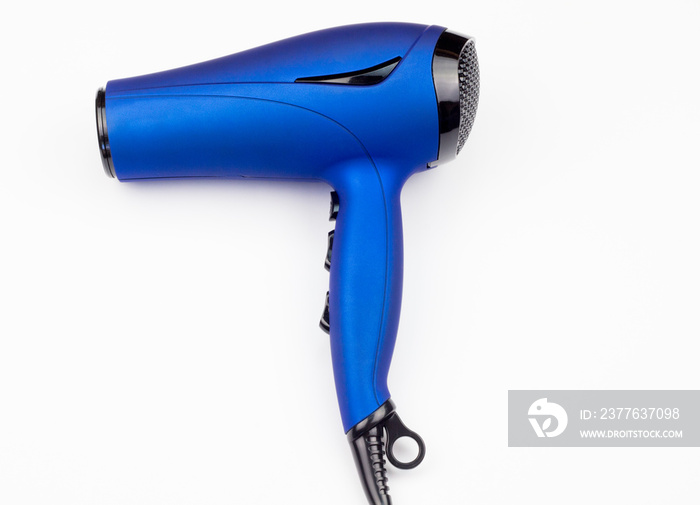 Hair dryer isolated on white background - Blue hair dryer