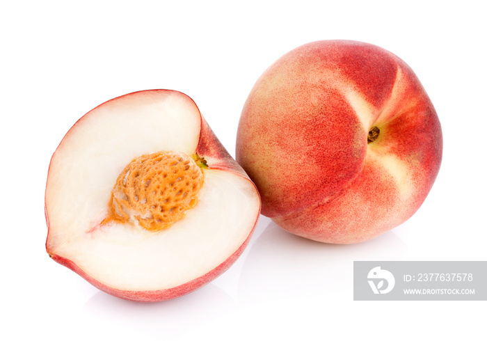 Peach isolated on white background