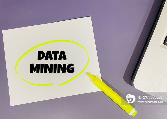 data mining on purple background