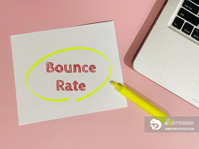 bounce rate - text on pink background