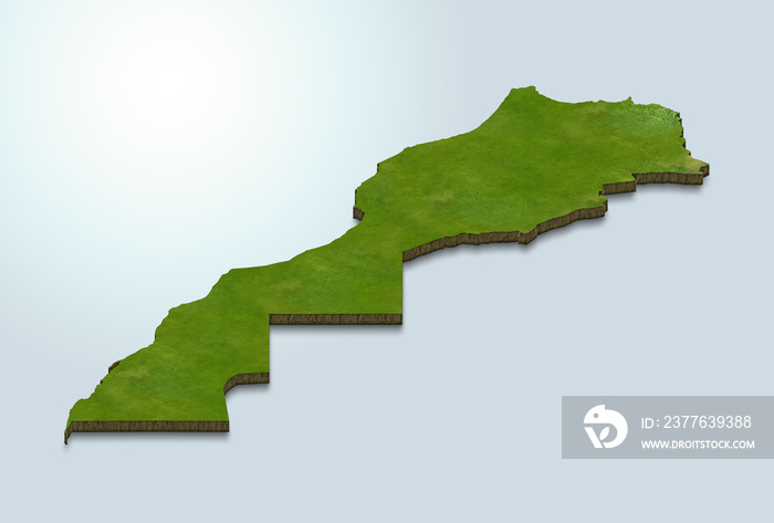 3D map illustration of Morocco